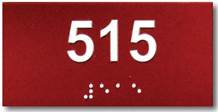A sign for room 515 in numbers and in Braille.