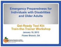 Screenshot of a presentation for the Get-Ready Tool Kit: Train-the-Trainer Workshop.