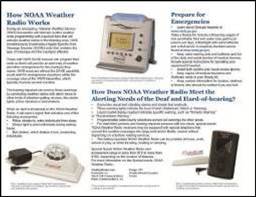 Screenshot of a flyer about a special needs N O A A Weather Radio